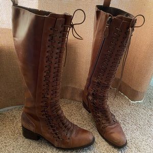Free People Vero cucio leather lace up boots